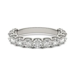 Lab Created Moissanite Band In 14K White Gold