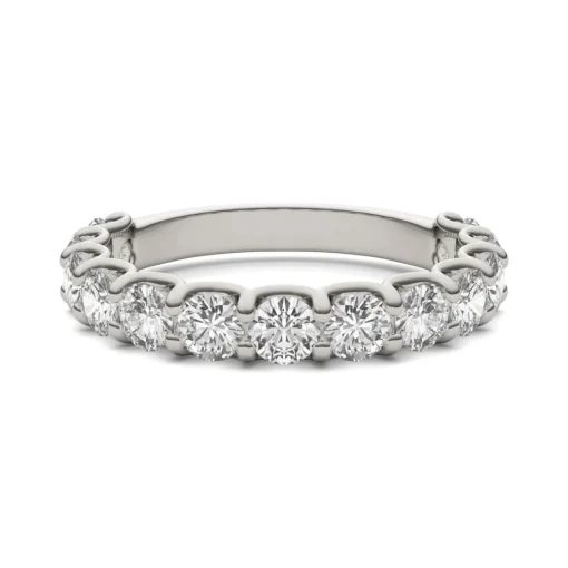 Lab Created Moissanite Band In 14K White Gold