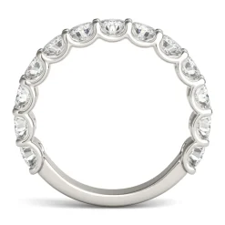 Lab Created Moissanite Band In 14K White Gold