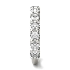 Lab Created Moissanite Band In 14K White Gold