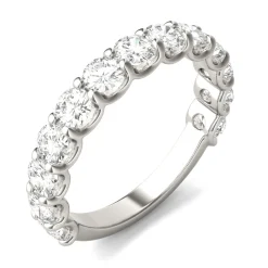 Lab Created Moissanite Band In 14K White Gold