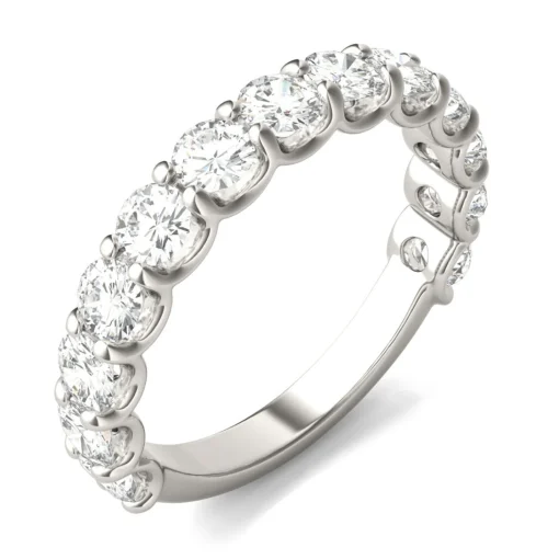 Lab Created Moissanite Band In 14K White Gold