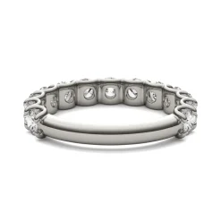 Lab Created Moissanite Band In 14K White Gold