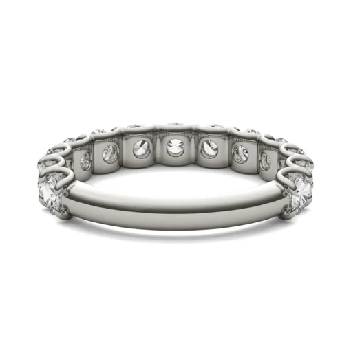 Lab Created Moissanite Band In 14K White Gold