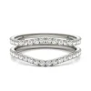 Lab Created Moissanite Curved Ring Insert In 14K White Gold