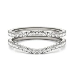 Lab Created Moissanite Curved Ring Insert In 14K White Gold