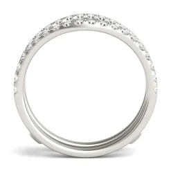 Lab Created Moissanite Curved Ring Insert In 14K White Gold