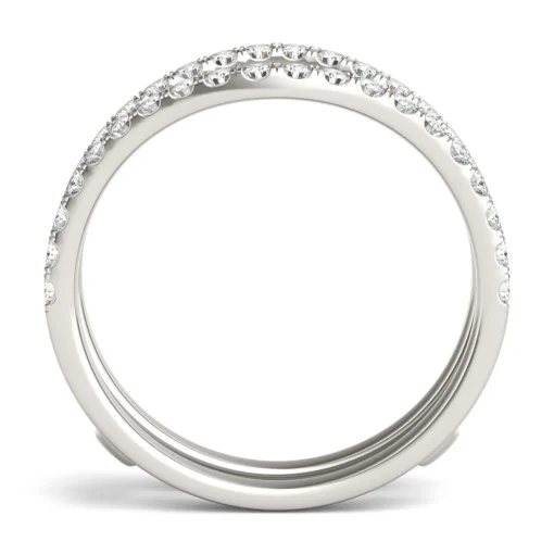 Lab Created Moissanite Curved Ring Insert In 14K White Gold