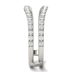 Lab Created Moissanite Curved Ring Insert In 14K White Gold