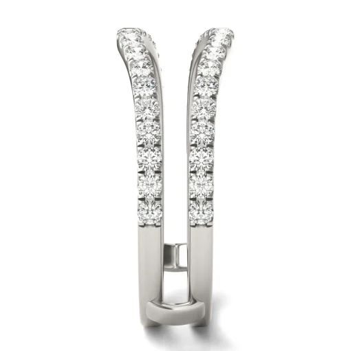 Lab Created Moissanite Curved Ring Insert In 14K White Gold