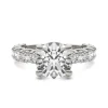 Lab Created Moissanite Engagement Ring In 14K White Gold