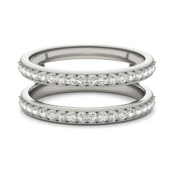 Lab Created Moissanite Insert In 14K White Gold