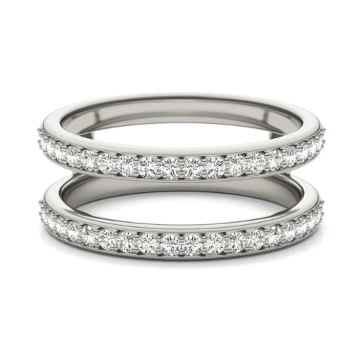 Lab Created Moissanite Insert In 14K White Gold