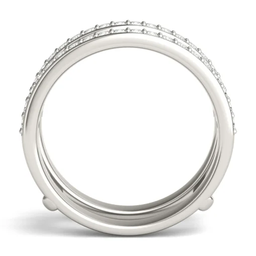 Lab Created Moissanite Insert In 14K White Gold