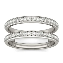 Lab Created Moissanite Insert In 14K White Gold
