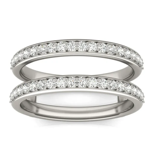 Lab Created Moissanite Insert In 14K White Gold