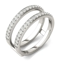 Lab Created Moissanite Insert In 14K White Gold