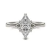 Lab Created Moissanite Marquise-Shaped Solitaire Engagement Ring In 14K White Gold