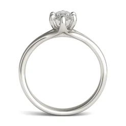 Lab Created Moissanite Marquise-Shaped Solitaire Engagement Ring In 14K White Gold