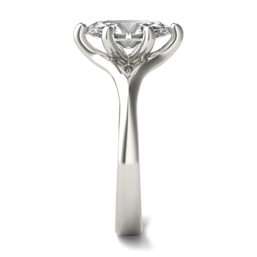 Lab Created Moissanite Marquise-Shaped Solitaire Engagement Ring In 14K White Gold