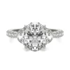 Lab Created Moissanite Oval-Shaped Engagement Ring In 14K White Gold