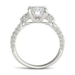 Lab Created Moissanite Oval-Shaped Engagement Ring In 14K White Gold