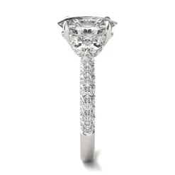 Lab Created Moissanite Oval-Shaped Engagement Ring In 14K White Gold