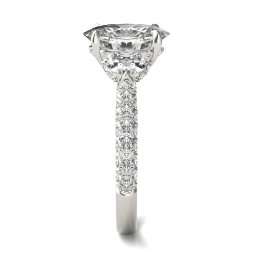 Lab Created Moissanite Oval-Shaped Engagement Ring In 14K White Gold