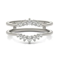 Lab Created Moissanite Ring Enhancer In 14K White Gold