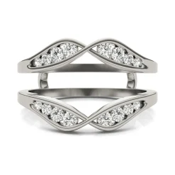 Lab Created Moissanite Ring Insert In 14K White Gold