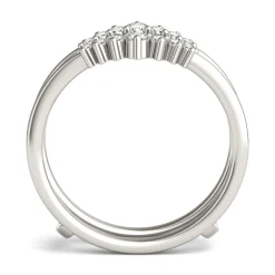 Lab Created Moissanite Ring Enhancer In 14K White Gold