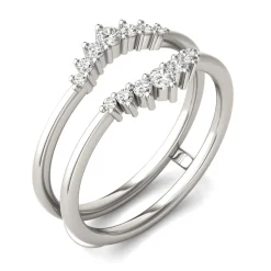 Lab Created Moissanite Ring Enhancer In 14K White Gold