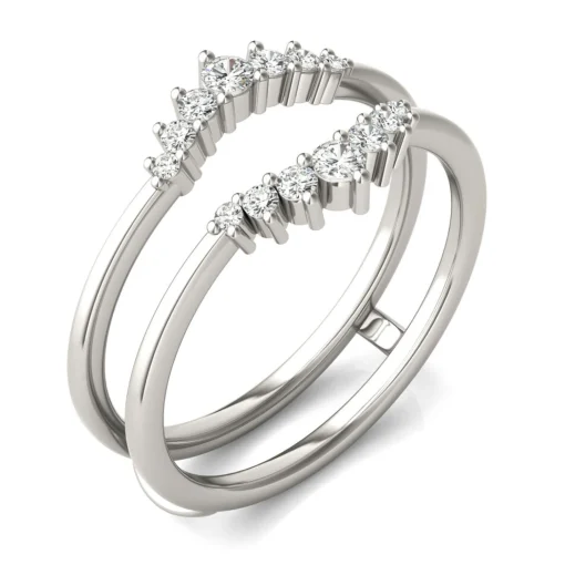 Lab Created Moissanite Ring Enhancer In 14K White Gold