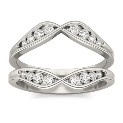 Lab Created Moissanite Ring Insert In 14K White Gold