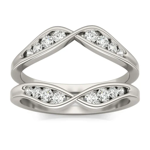 Lab Created Moissanite Ring Insert In 14K White Gold