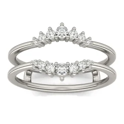 Lab Created Moissanite Ring Enhancer In 14K White Gold
