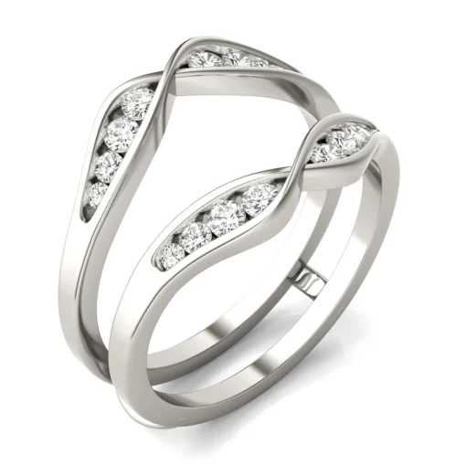 Lab Created Moissanite Ring Insert In 14K White Gold