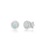 Lab Created Opal & 1/7 Ct. Tw. Diamond Earrings In Sterling Silver
