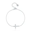 Lab Created Opal & Lab Created White Sapphire Cross Bracelet In Sterling Silver