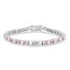 Lab Created Opal & Pink Sapphire Bracelet In Sterling Silver