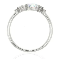 Lab Created Opal & White Sapphire Stack Ring In Sterling Silver