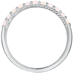 Lab Created Opal Stack Ring In Sterling Silver