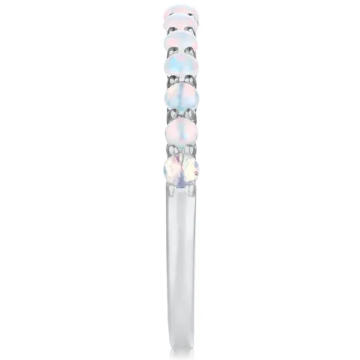 Lab Created Opal Stack Ring In Sterling Silver