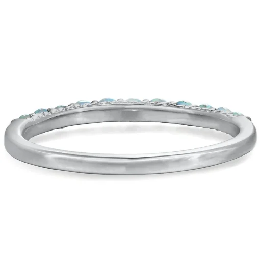 Lab Created Opal Stack Ring In Sterling Silver