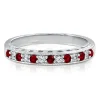 Lab Created Ruby & White Sapphire Stack Ring In Sterling Silver