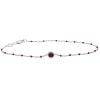 Lab Created Ruby And Beaded Enamel Bracelet In Sterling Silver