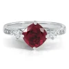 Lab Created Ruby, White Sapphire & Diamond Ring In Sterling Silver