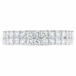 Lab Created Sapphire Band In Sterling Silver