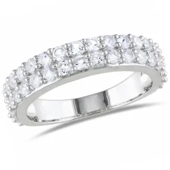 Lab Created Sapphire Band In Sterling Silver