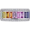 Lab Created Sapphire Spectrum Ring In Sterling Silver